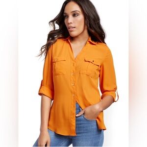 Yhoa Orange Roll-Tab Utility Shirt (F)